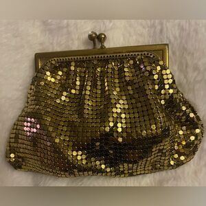 Vintage 1960s Koret Deb Metal Mesh Coin Purse Gold Chainmail Mid Century
